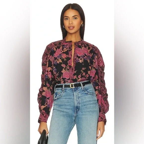 Free People Maraya Cotton Blouse S - Picture 1 of 6